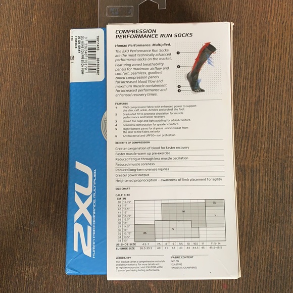 2XU men’s compression performance run socks - Picture 2 of 4